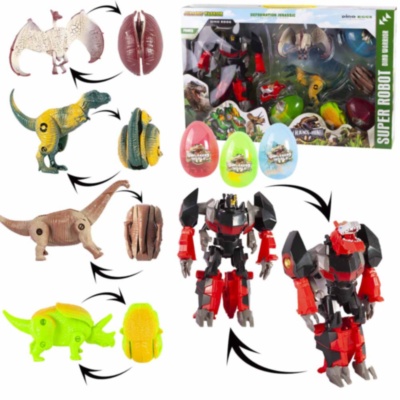 Set Robot, 4 Dinozauri și 3 Ouă Transformeri | image