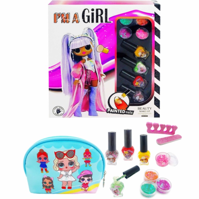 Trusa de Manichiură cu Ojă, Strasuri, Pilă și Gentuță