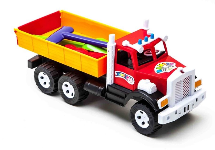 Camion cu Lopățica, Greblă și Formă de Nisip, 47cm