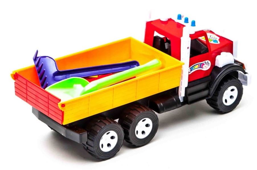 Camion cu Lopățica, Greblă și Formă de Nisip, 47cm