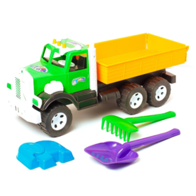 Camion cu Lopățica, Greblă și Formă de Nisip, 47cm | image
