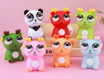 Dragon Antistres Verde cu Ochi Bulbucați | image