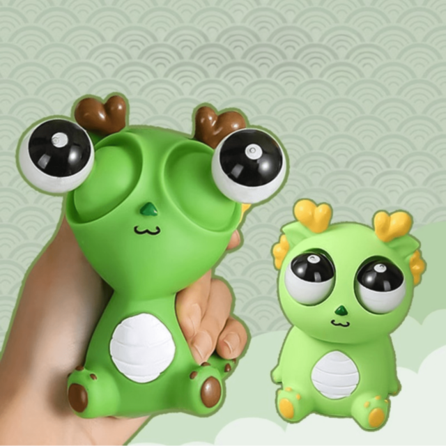 Dragon Antistres Verde cu Ochi Bulbucați