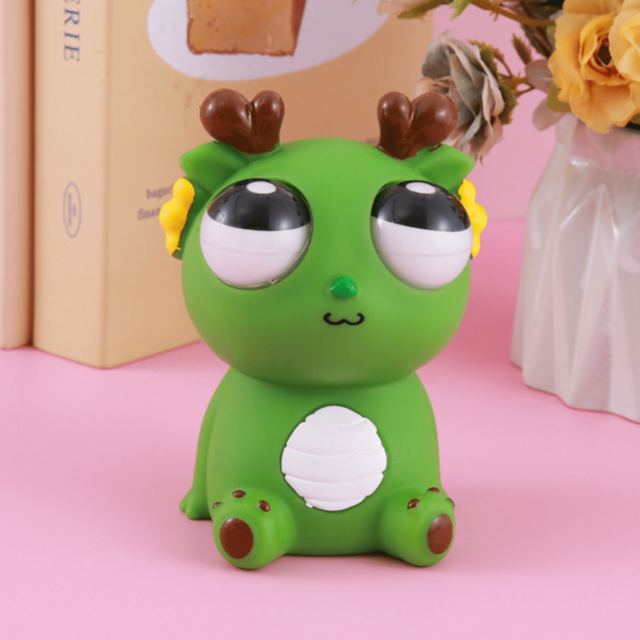 Dragon Antistres Verde cu Ochi Bulbucați