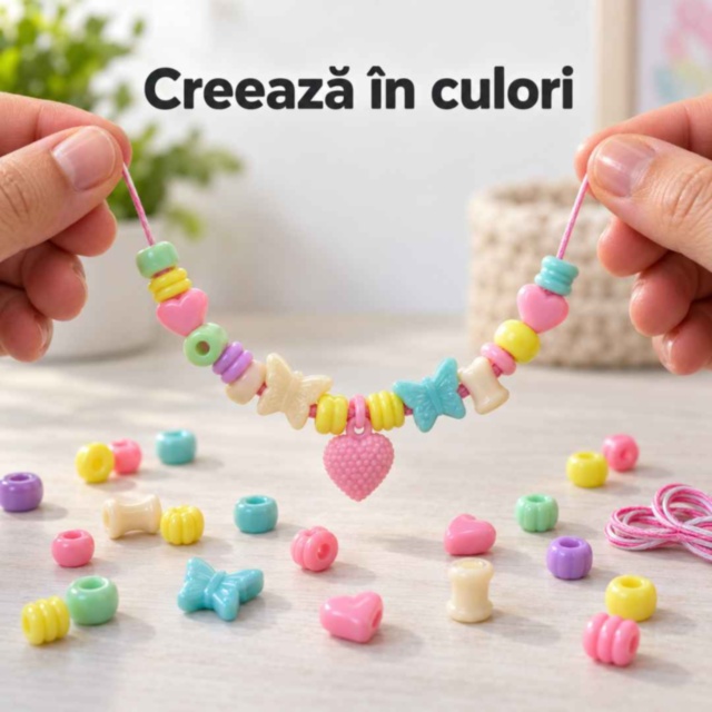 Set de mărgele colorate pentru brățări și coliere Princess