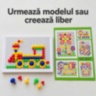 Joc mozaic cu piese colorate și tablă perforată
