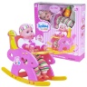 Bebeluș cu 4 Sunete Realiste, Scăunel de Masă, Biberon și Pampers