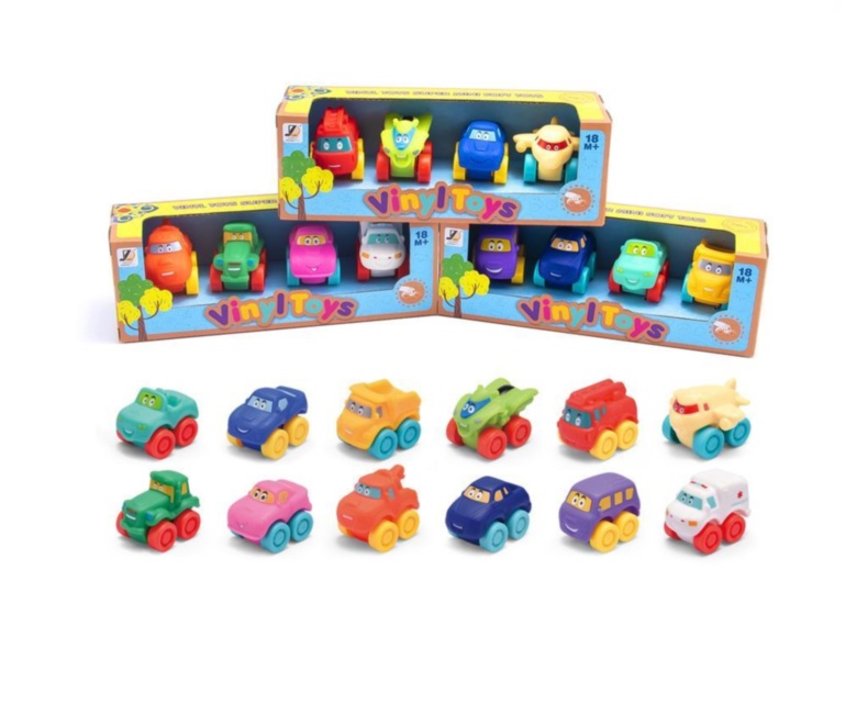 Set 4 Mașinuțe Bebeluș din Cauciuc