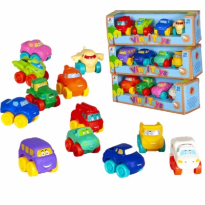 Set 4 Mașinuțe Bebeluș din Cauciuc | image