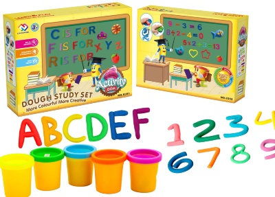 Set Plastilină 4 Culori și Forme de Modelat Cifre și Figuri | image