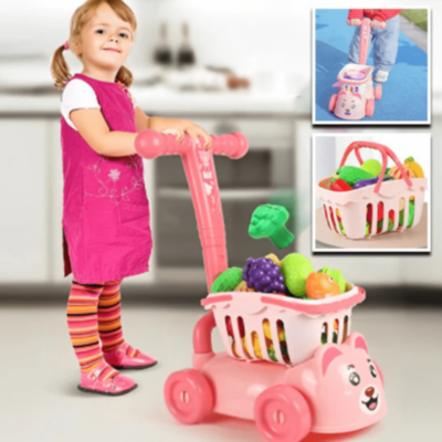 Cărucior de cumpărături cu 22 accesorii pentru copii (culoare aleatorie) | image