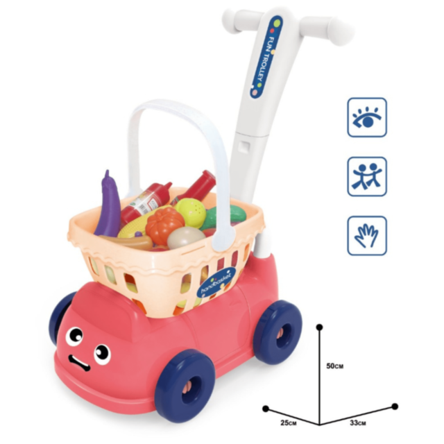 Cărucior de cumpărături cu 22 accesorii pentru copii (culoare aleatorie)