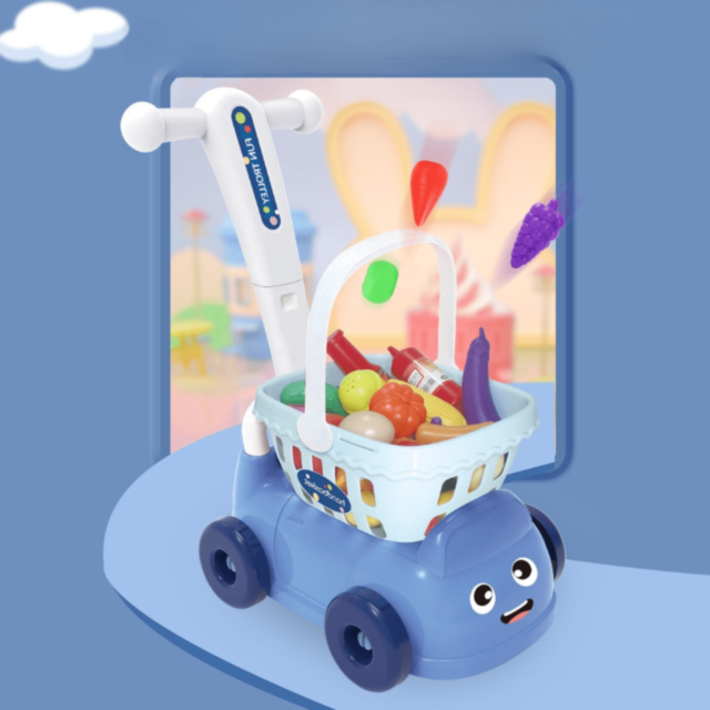 Cărucior de cumpărături cu 22 accesorii pentru copii (culoare aleatorie)