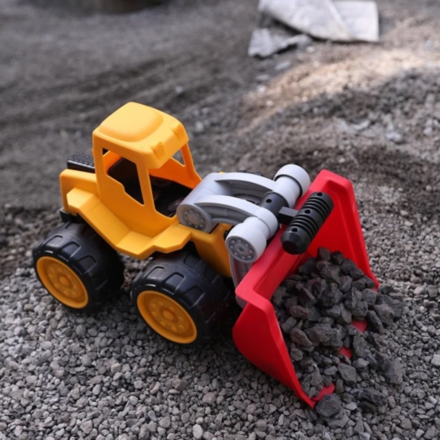 Excavator cu braț mobil pentru copii, jucărie construcții