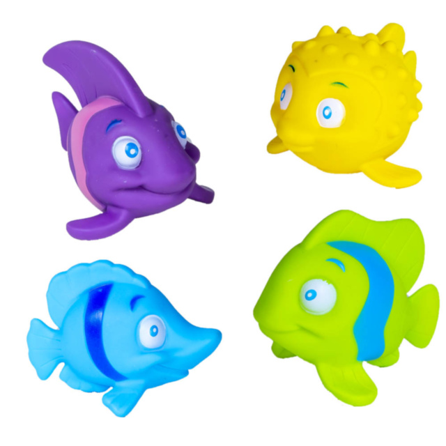 Set 4 Peștișori de Baie cu Piuitoare