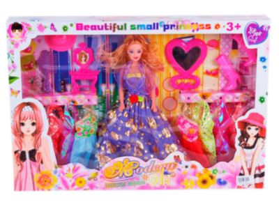 Barbie cu 8 Ținute, Încălțăminte și Oglindă | image