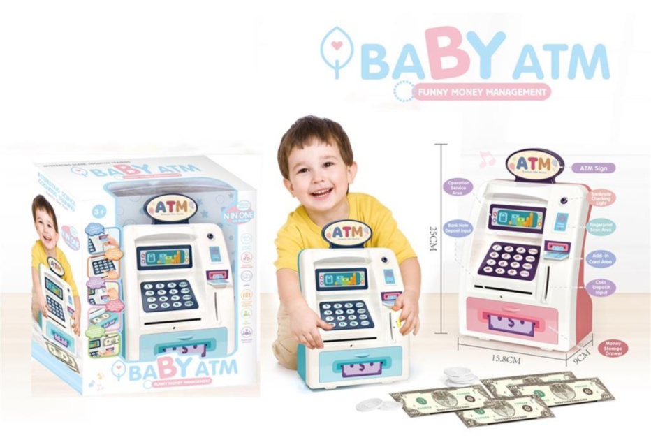 Bancomat ATM Pușculiță cu Scaner Amprentă și Cod PIN Electronic