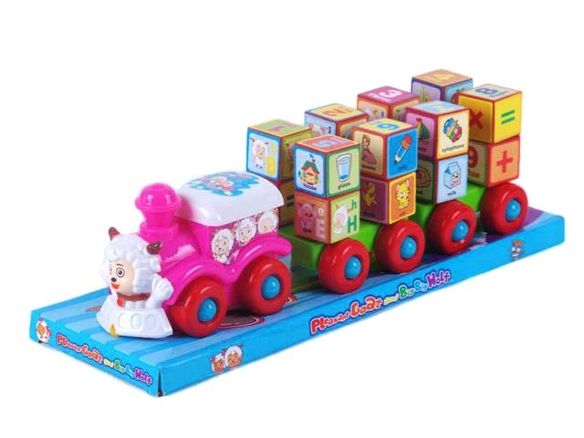 Trenuleț de Tras cu Cubulețe, 34cm 