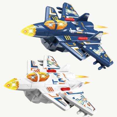 Avion de Luptă cu Lumină, Sunet și Rotire 360° | image