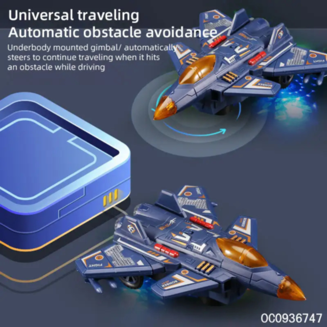 Avion de Luptă cu Lumină, Sunet și Rotire 360°