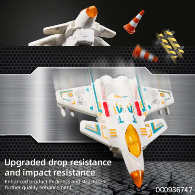 Avion de Luptă cu Lumină, Sunet și Rotire 360°