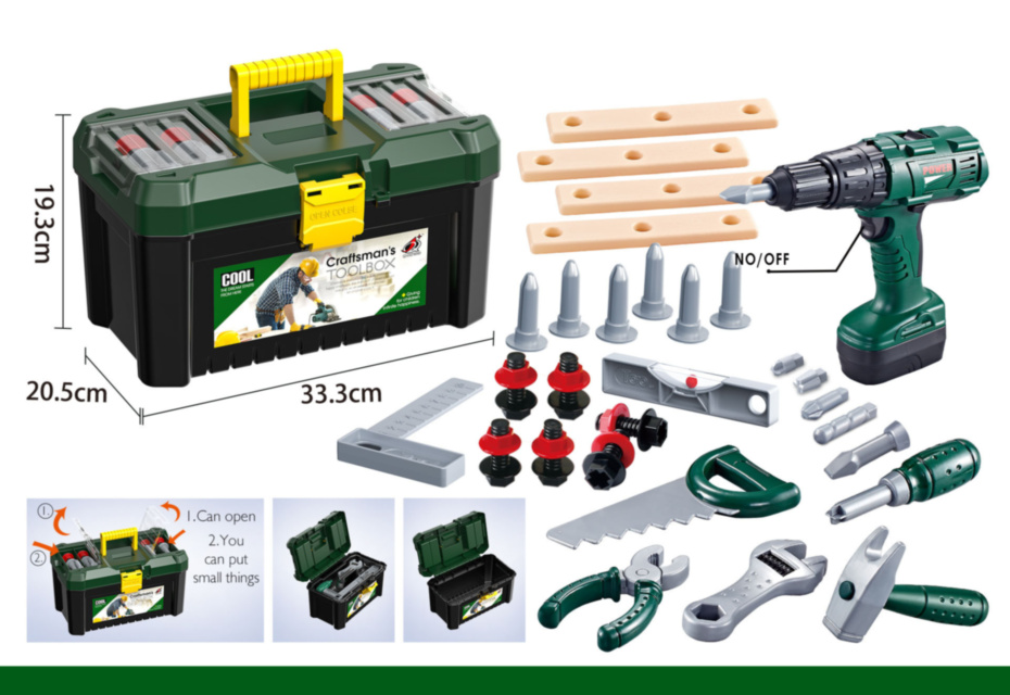 Set de Scule pentru Copii cu Cutie și Bormașină Electrică