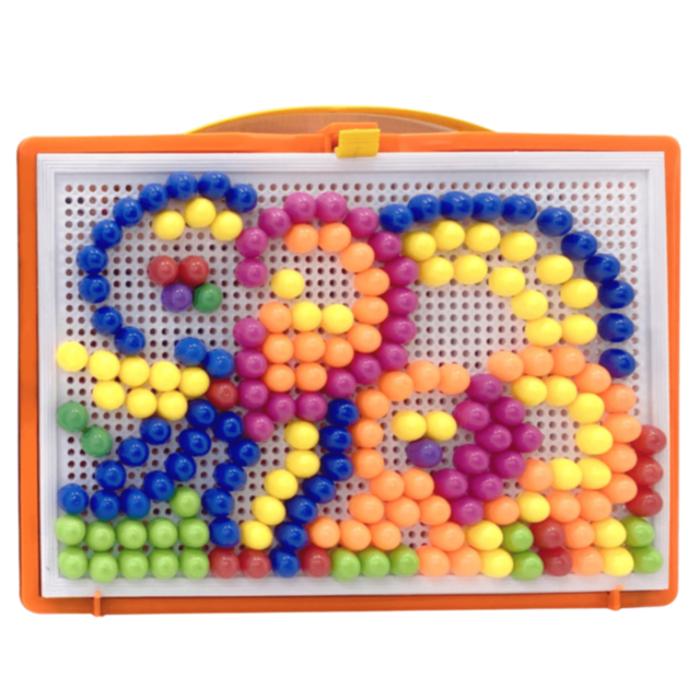 Puzzle Mozaic Ciupercuțe Montessori Colorate cu Planșă (culoare aleatorie)