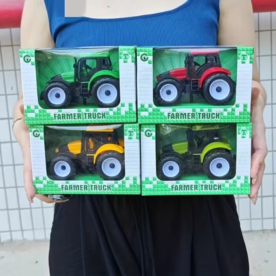 1buc. Tractor cu inerție pentru copii, roți mari, model fermă (culoare aleatorie) | image