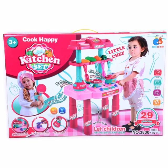 Mega Bucătărie Interactivă cu Aragaz,Tacâmuri, Produse Alimentare 