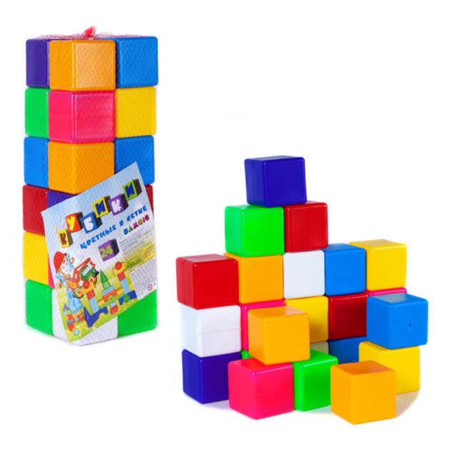 Set 24 Cuburi de Construit Multicolore