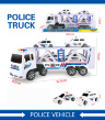 Camion cu Trailer și 4 Mașinuțe de Poliție, 34cm  