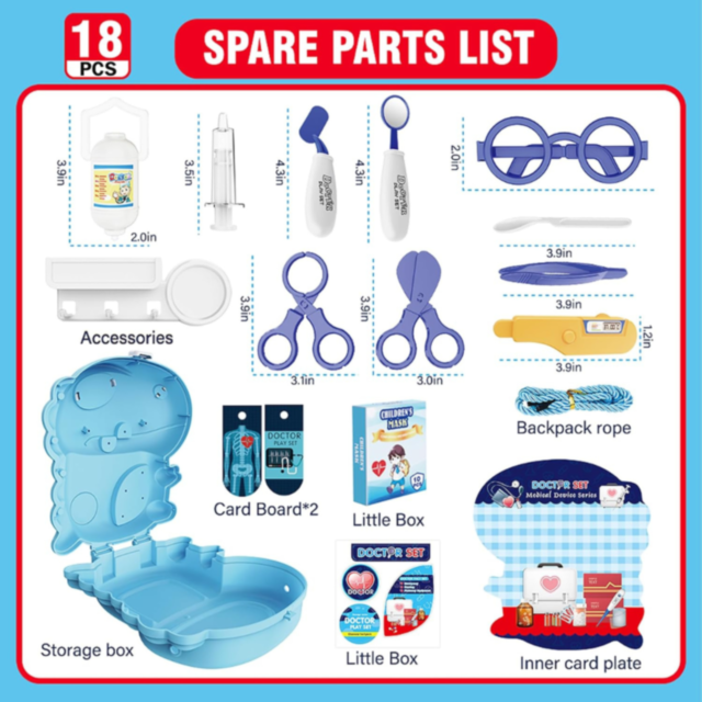 Set Doctor pentru Copii cu Rucsac Dinozaur – Joc de Rol Interactiv