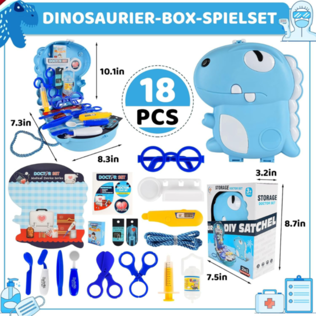 Set Doctor pentru Copii cu Rucsac Dinozaur – Joc de Rol Interactiv