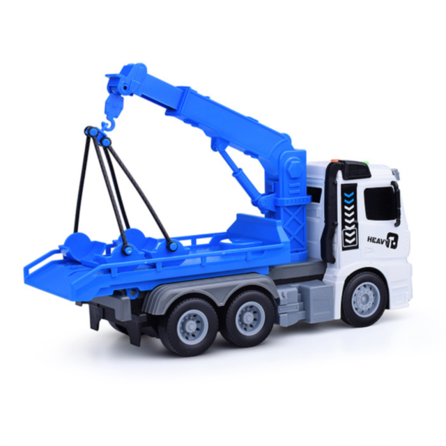 Camion Evacuator cu Macara și Mașină de Poliție – Sunete și Lumină