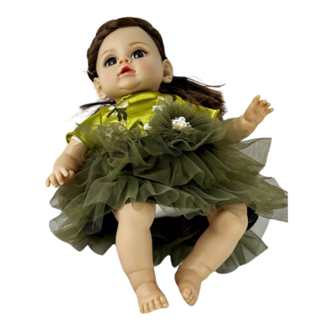 Păpușă Reborn Interactivă de 35 cm cu Corp Textil și Voce 