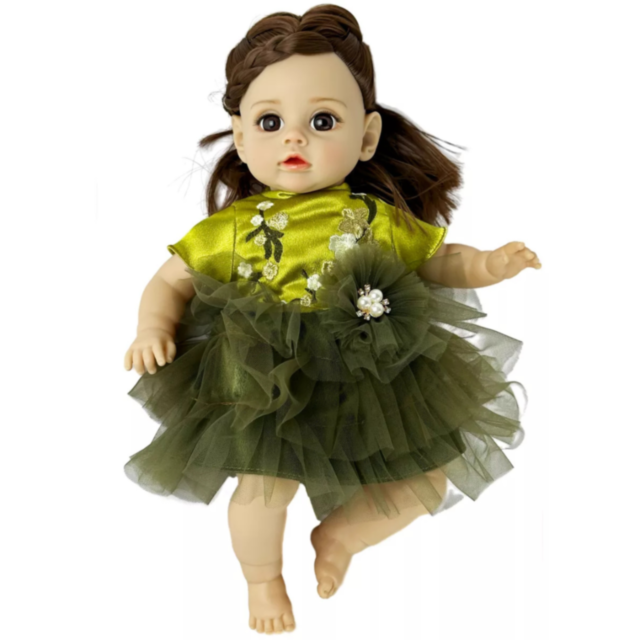 Păpușă Reborn Interactivă de 35 cm cu Corp Textil și Voce 