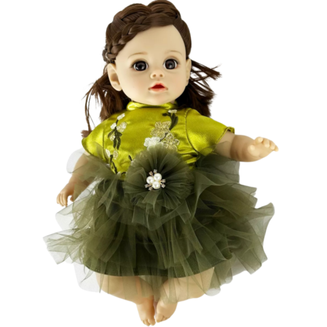 Păpușă Reborn Interactivă de 35 cm cu Corp Textil și Voce 