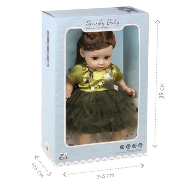 Păpușă Reborn Interactivă de 35 cm cu Corp Textil și Voce 