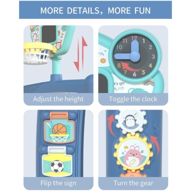 Set sportiv 3 în 1 pentru copii mici - Baschet, Fotbal și Golf 