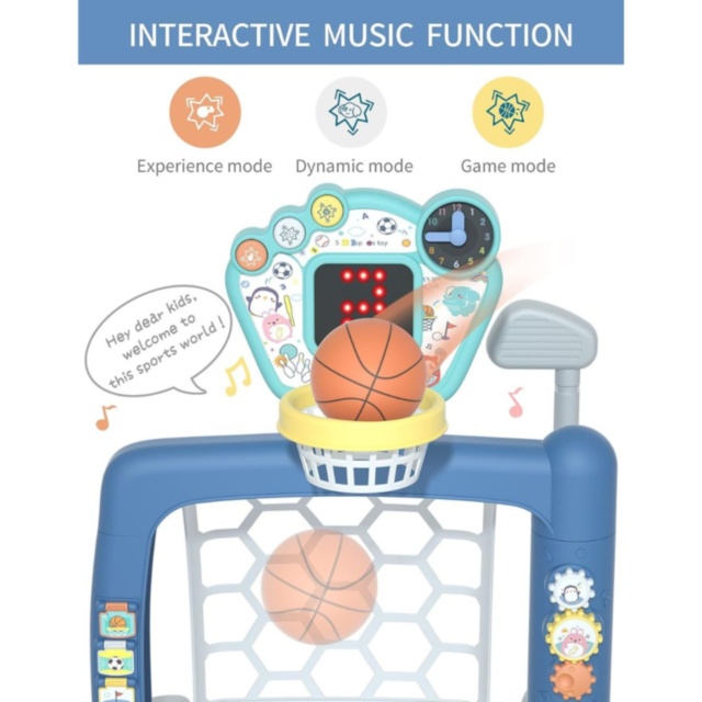 Set sportiv 3 în 1 pentru copii mici - Baschet, Fotbal și Golf 
