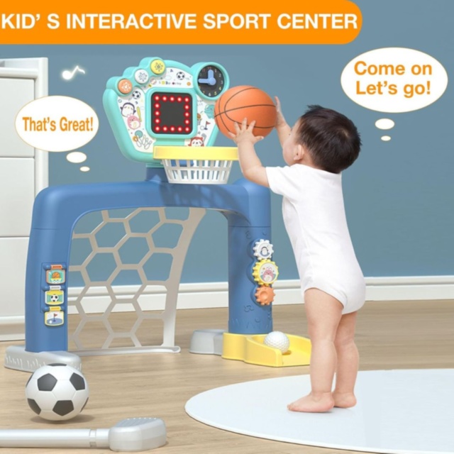 Set sportiv 3 în 1 pentru copii mici - Baschet, Fotbal și Golf 