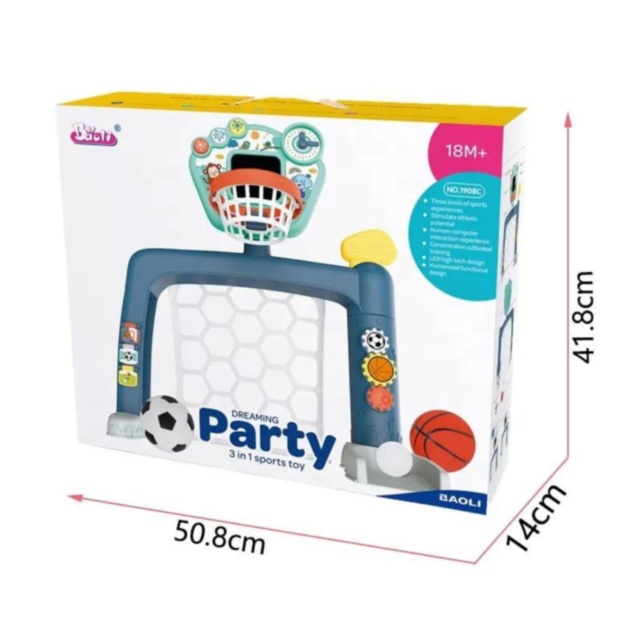 Set sportiv 3 în 1 pentru copii mici - Baschet, Fotbal și Golf 