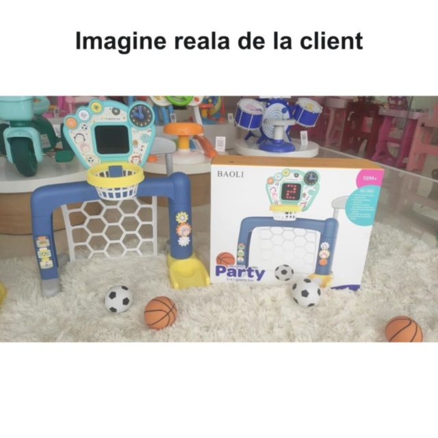 Set sportiv 3 în 1 pentru copii mici - Baschet, Fotbal și Golf 