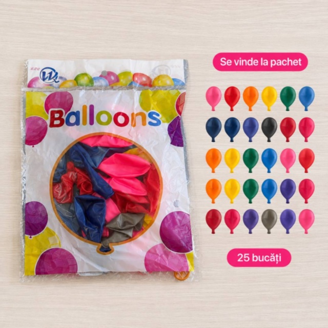 Set 25 baloane colorate pentru petreceri copii