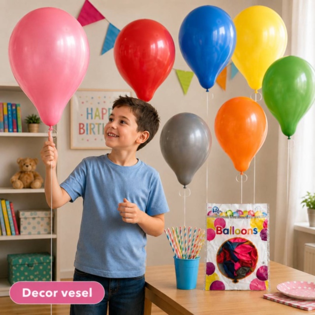 Set 25 baloane colorate pentru petreceri copii