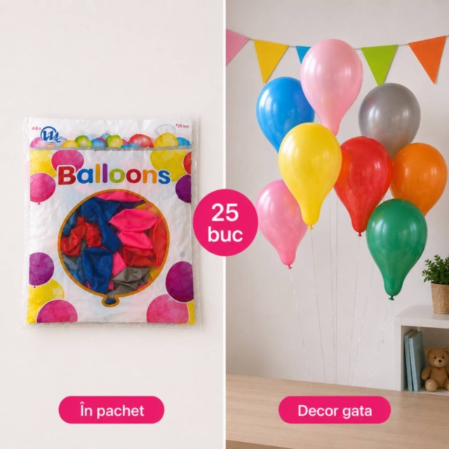 Set 25 baloane colorate pentru petreceri copii