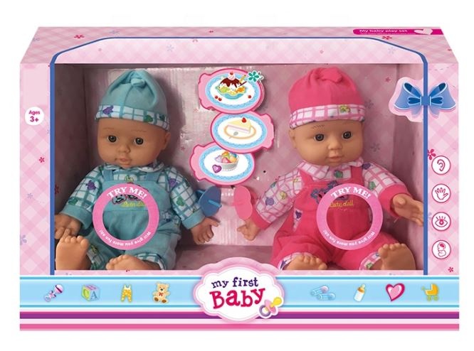 Bebelușii Gemeni de Pluș cu 12 Sunete Realiste și Suzete