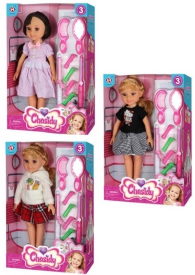 Păpușică cu Rochiță, Pieptene și Oglinjoară, 36cm | image