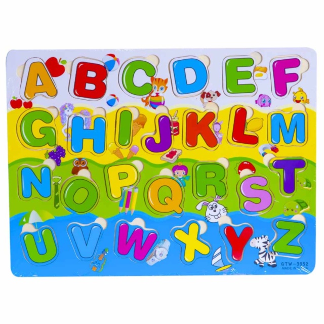 Puzzle Incastru din Lemn cu Litere