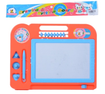 Tabla Magnetică de Scris și Desenat cu 3 Ștampiluțe și Numărătoare, 28cm | image